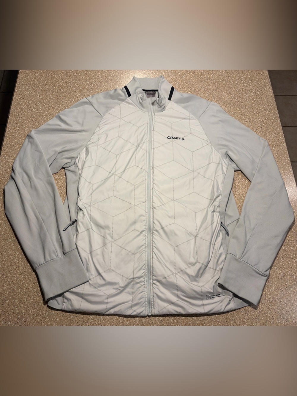 Craft ADV SubZ Lumen Jacket Full Zip Performance Running White Grey Men’s XL